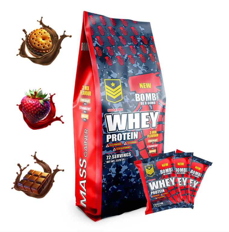 BOMB SERİES WHEY PROTEİN ŞASE 3 MİX FLAVOUR 72 ŞASE ( 2520 GR )